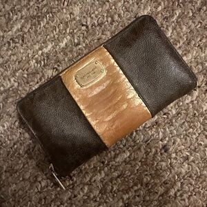 Michael Kors Brown Signature Jet Set Continental Snake Print Wallet